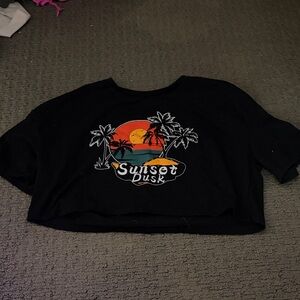 SHEIN Black Sunset Dusk Crop Top
